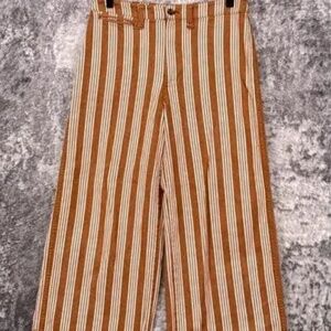 Madewell Pants 27 Womens Emmett Wide Leg Crop In Stripe